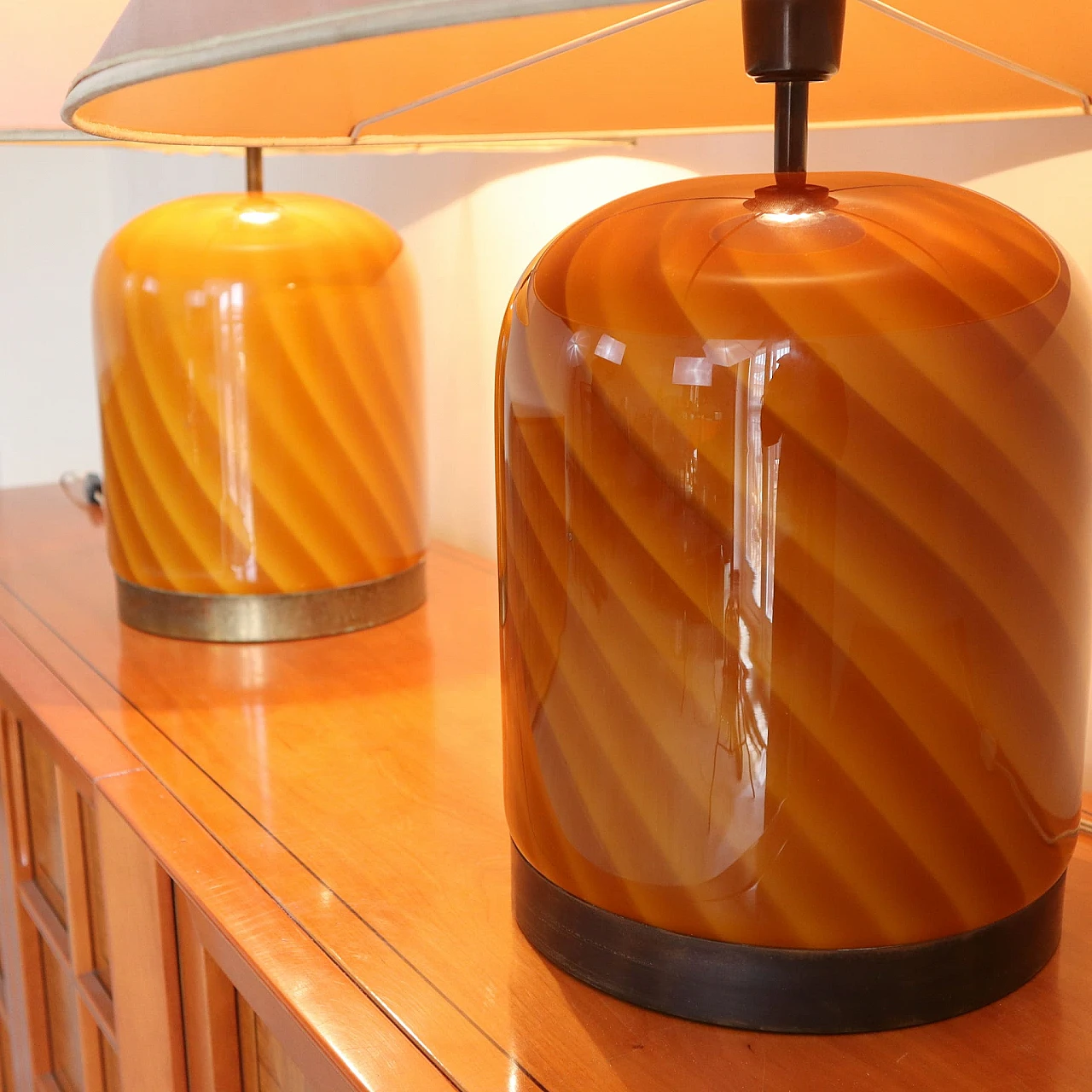 Pair of table lamps in Murano glass by T. Barbi, 1960s 7