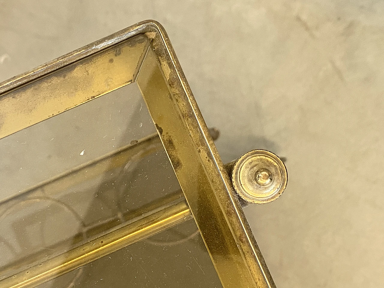 Brass and glass bar cart, 1960s 9