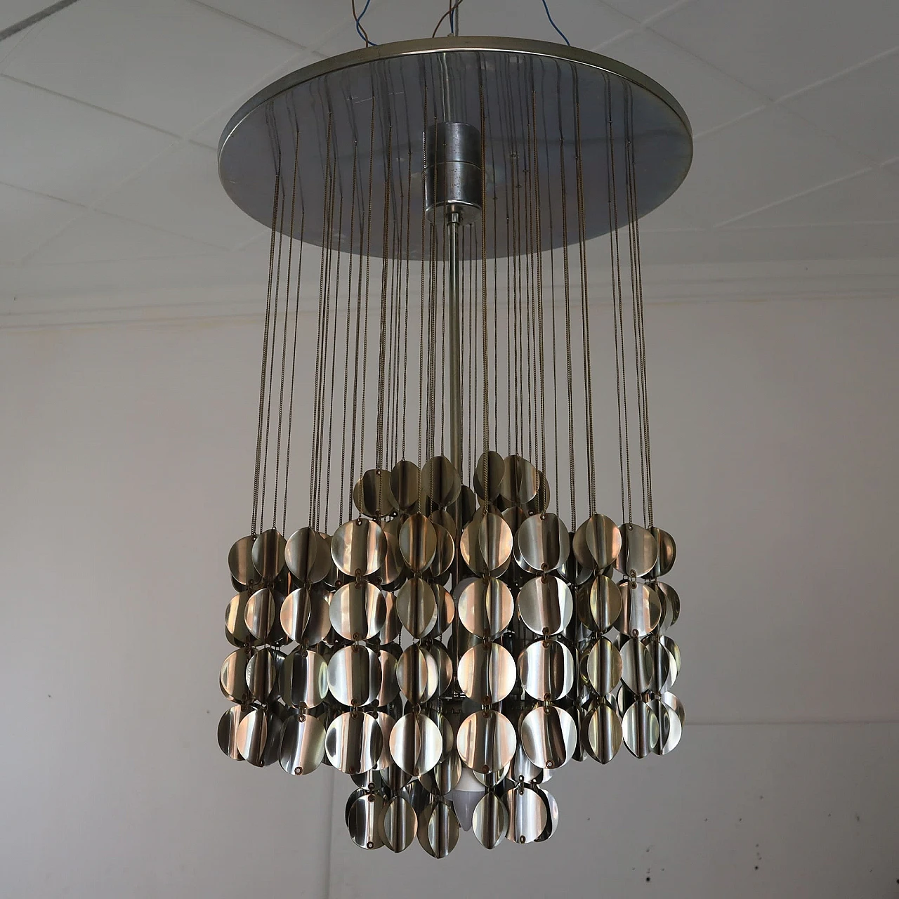 Steel chandelier, 1970s 1