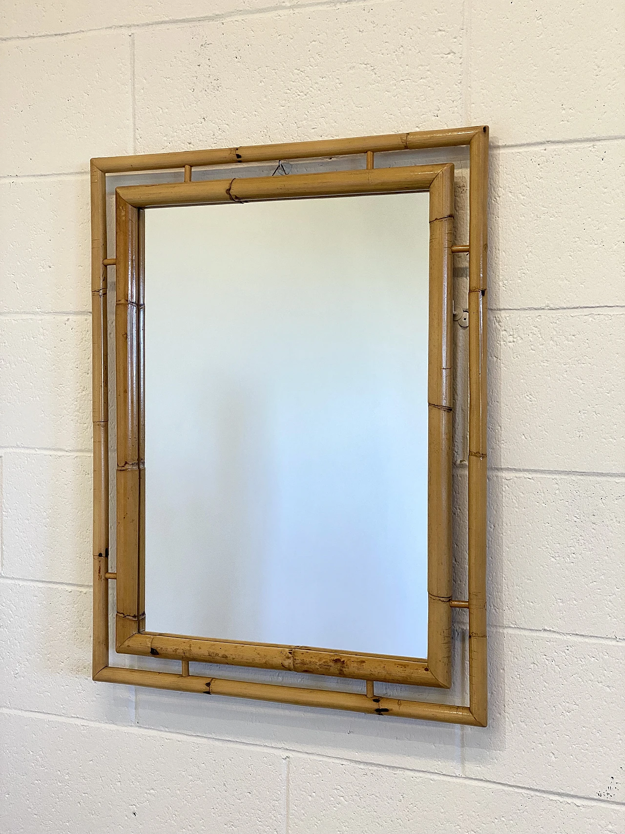 Mirror with bamboo frame, 1960s 3