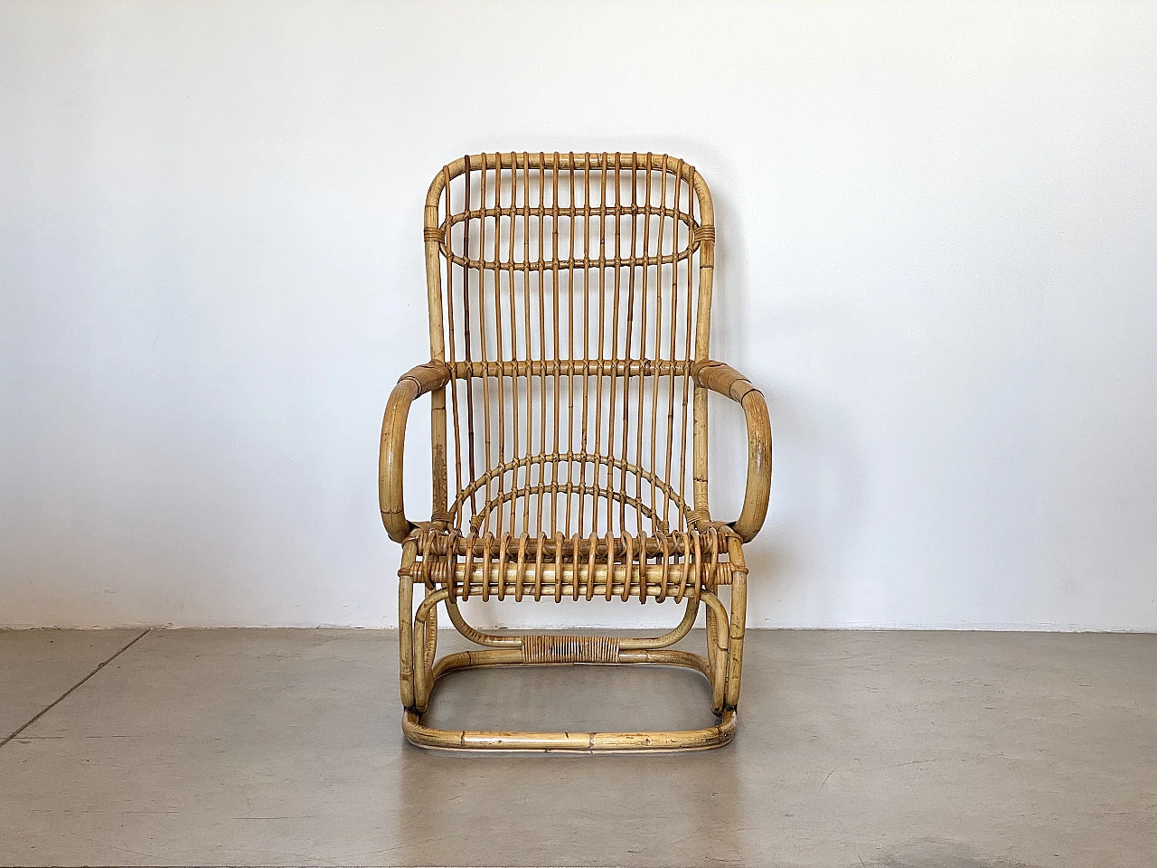 Pair of bamboo armchairs, 1970s 2