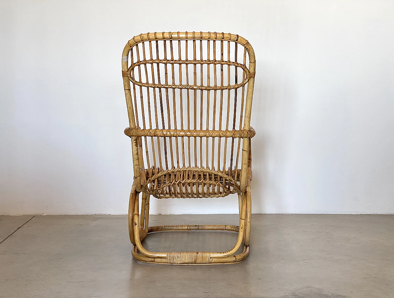 Pair of bamboo armchairs, 1970s 5