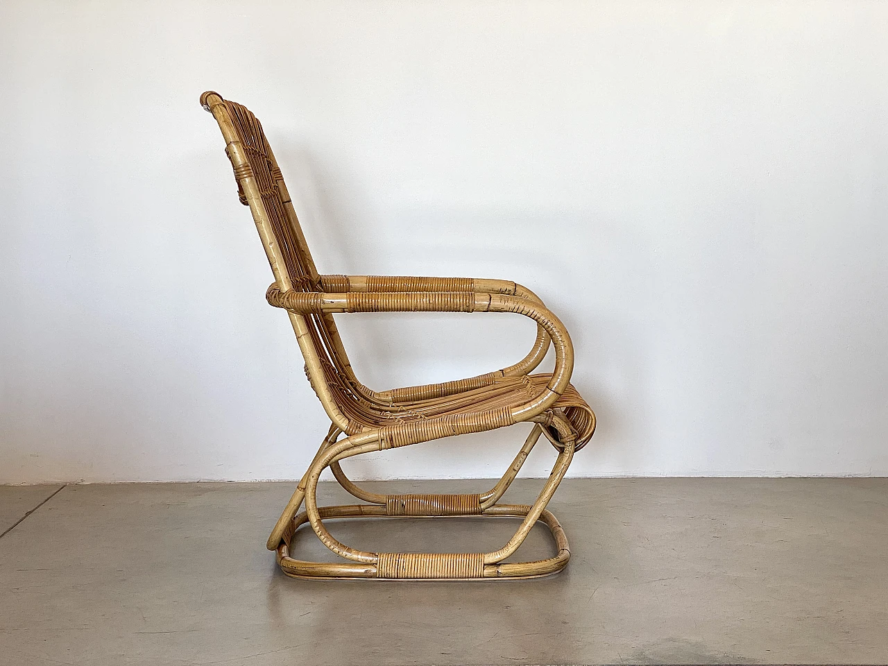 Pair of bamboo armchairs, 1970s 6