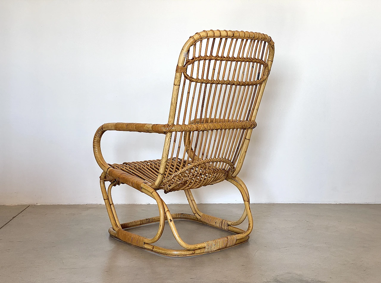 Pair of bamboo armchairs, 1970s 8