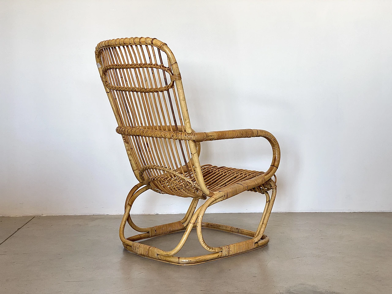 Pair of bamboo armchairs, 1970s 9