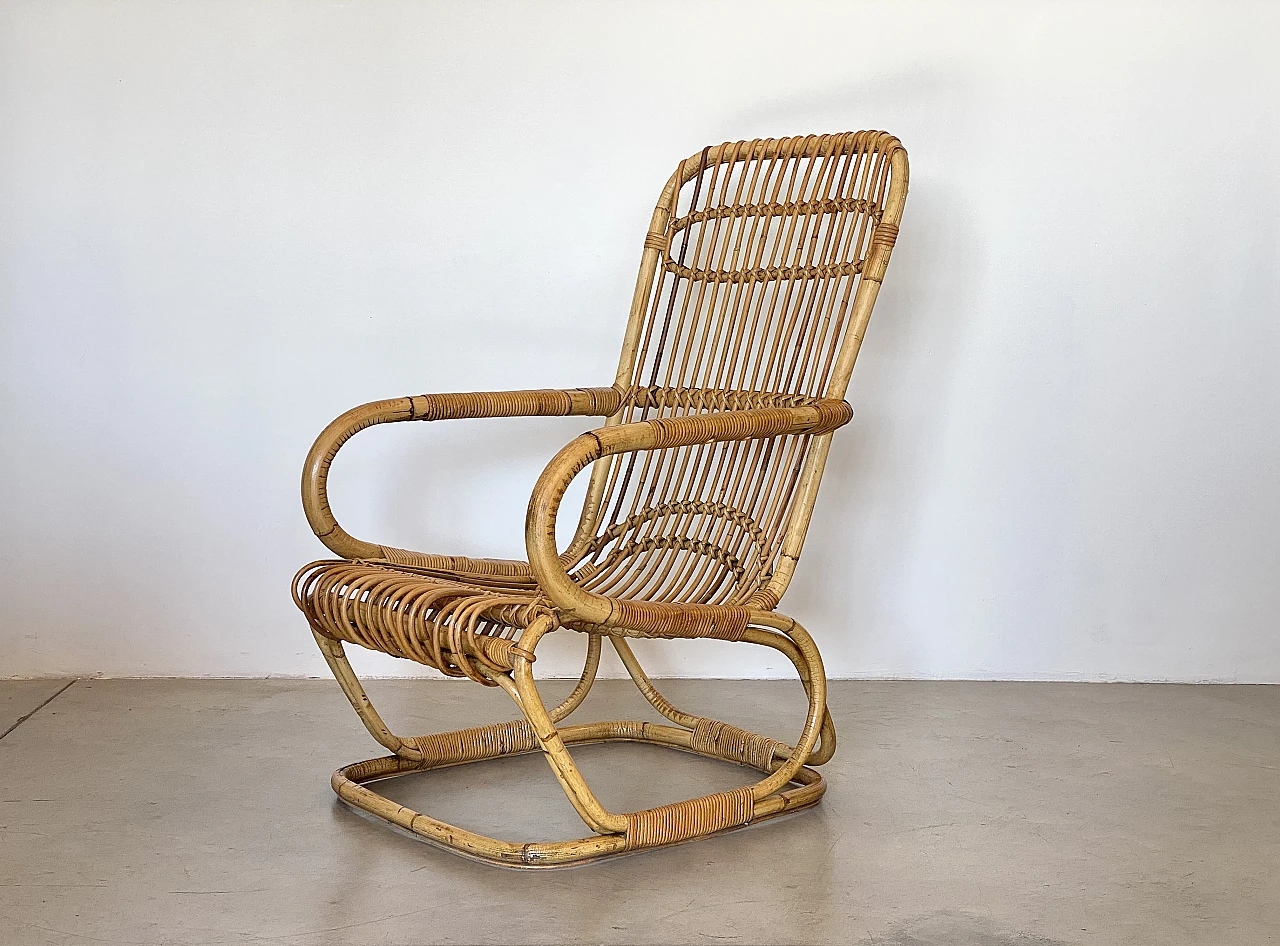 Pair of bamboo armchairs, 1970s 10