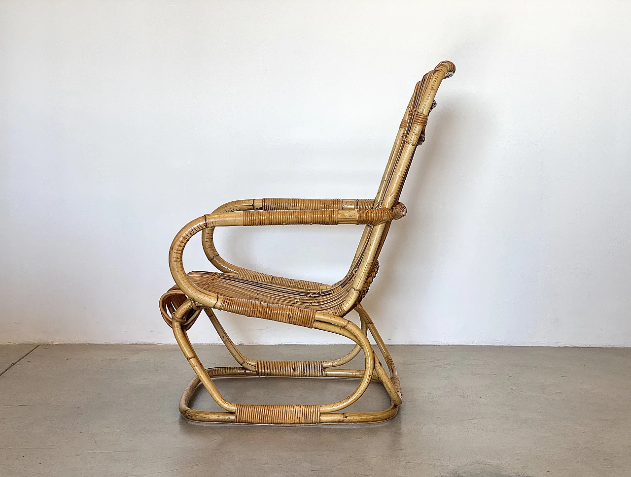 Pair of bamboo armchairs, 1970s 11