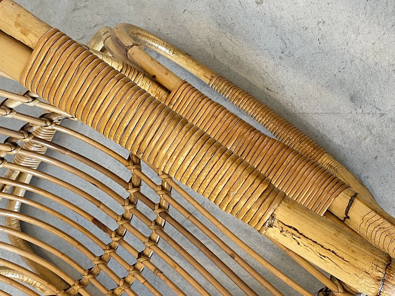 Pair of bamboo armchairs, 1970s 12