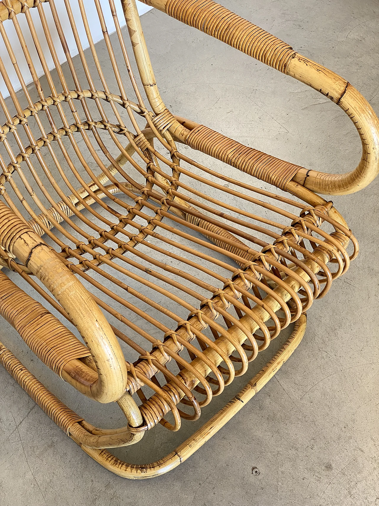 Pair of bamboo armchairs, 1970s 15