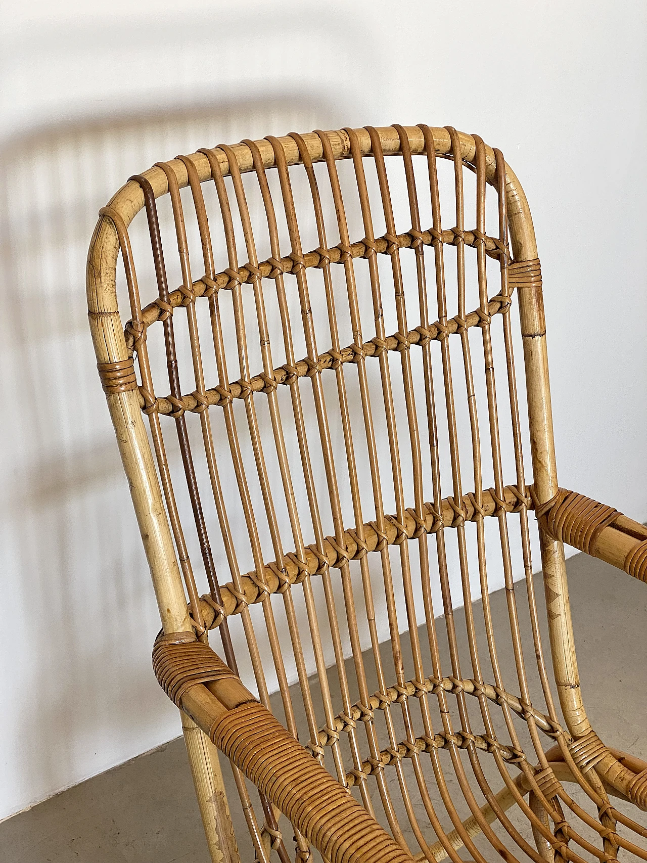 Pair of bamboo armchairs, 1970s 16