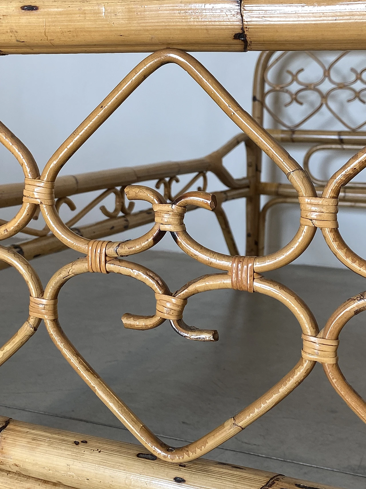 Pair of bamboo single bed frames, 1970s 11