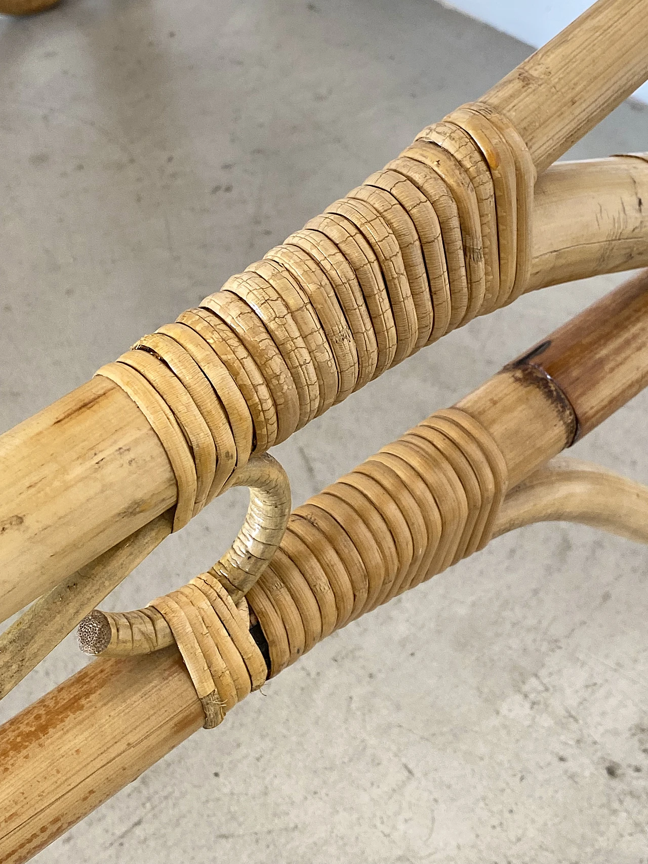 Pair of bamboo single bed frames, 1970s 12