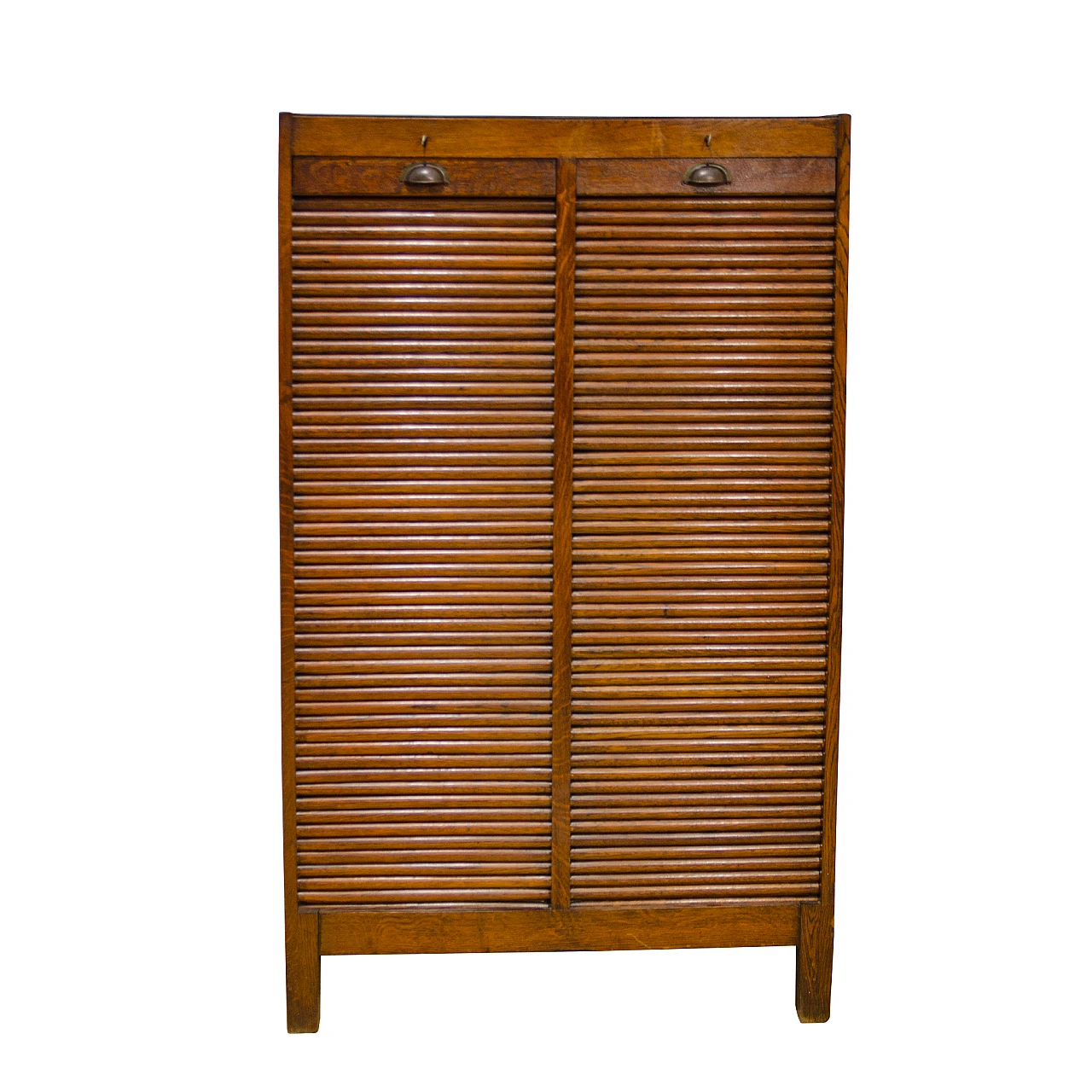 Czechoslovakian beech double shutter filing cabinet, 1930s 1