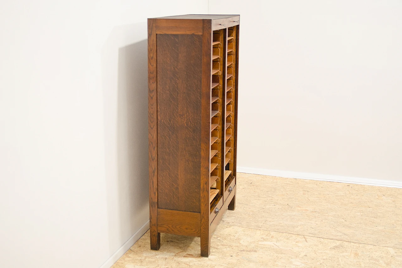 Czechoslovakian beech double shutter filing cabinet, 1930s 8