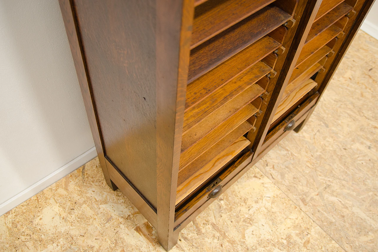 Czechoslovakian beech double shutter filing cabinet, 1930s 10