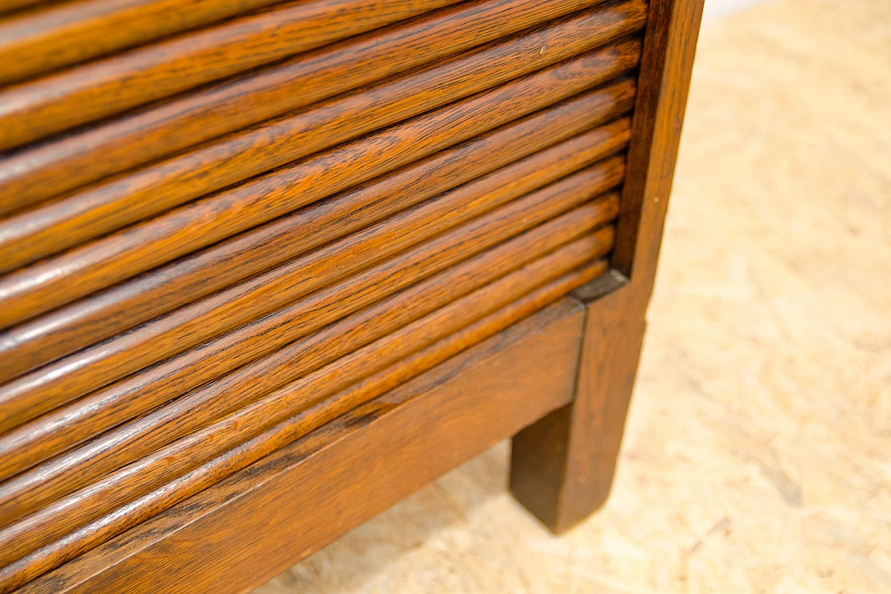 Czechoslovakian beech double shutter filing cabinet, 1930s 11