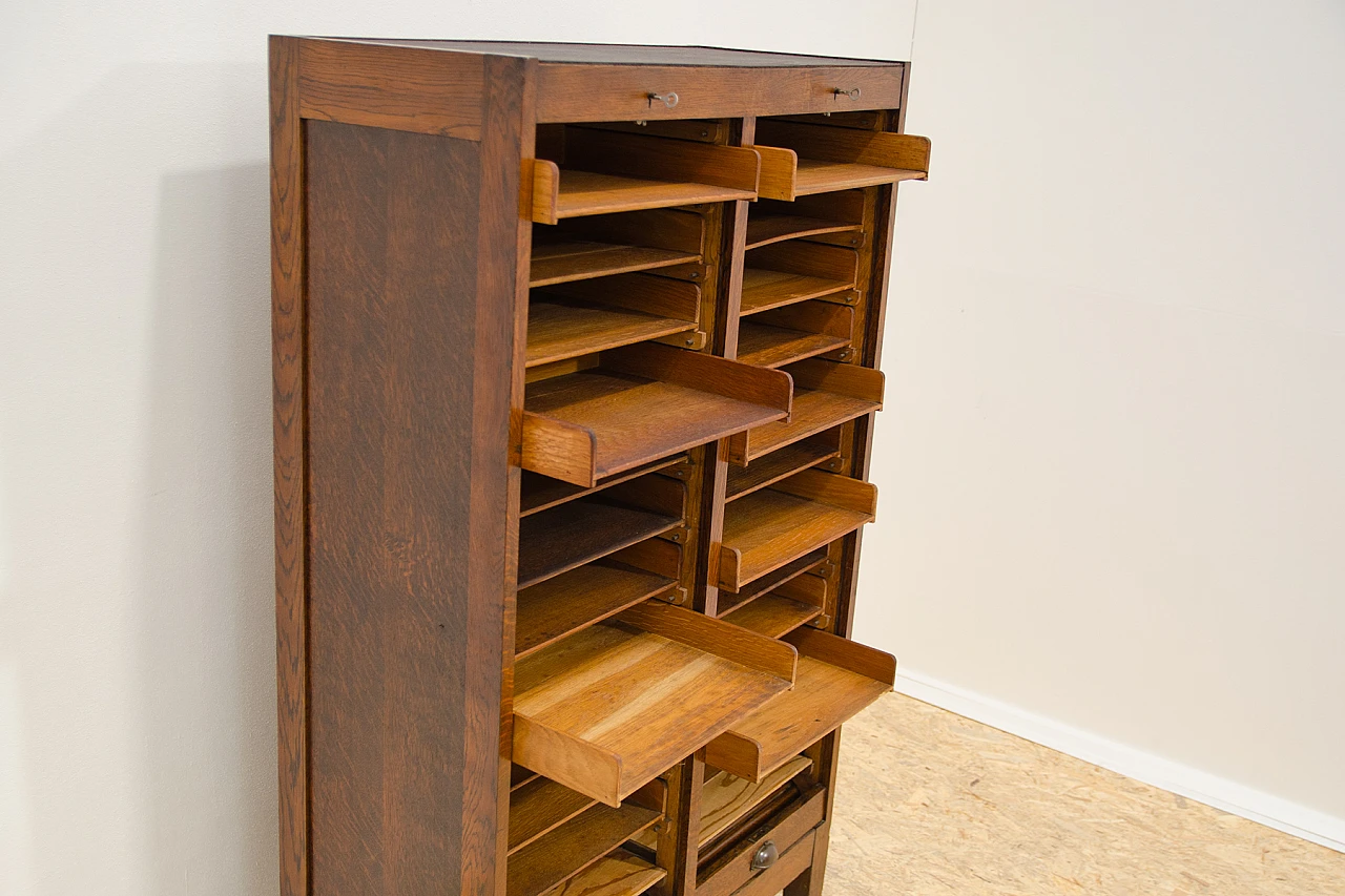 Czechoslovakian beech double shutter filing cabinet, 1930s 14