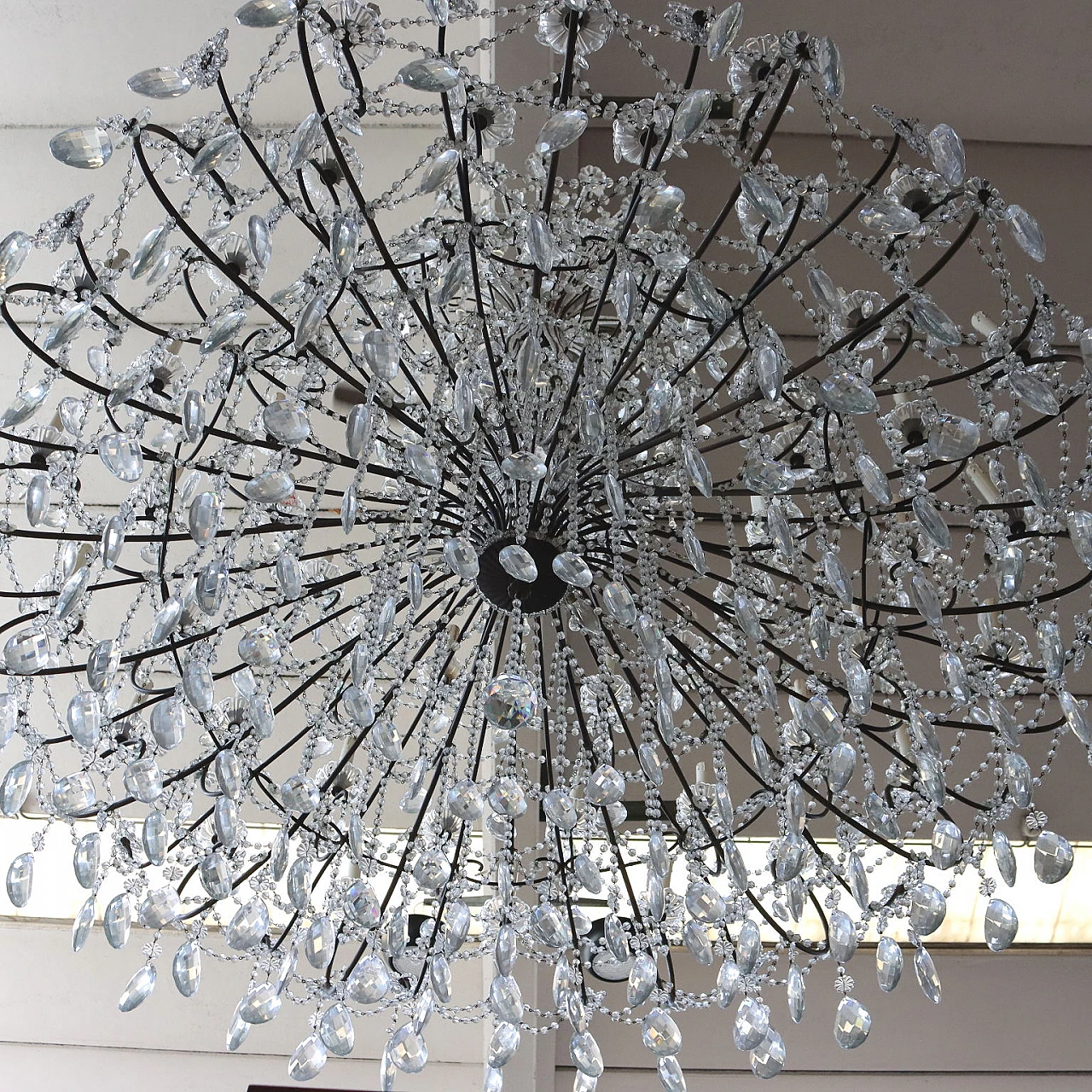 Three-stage chandelier in metal, glass and crystal 8