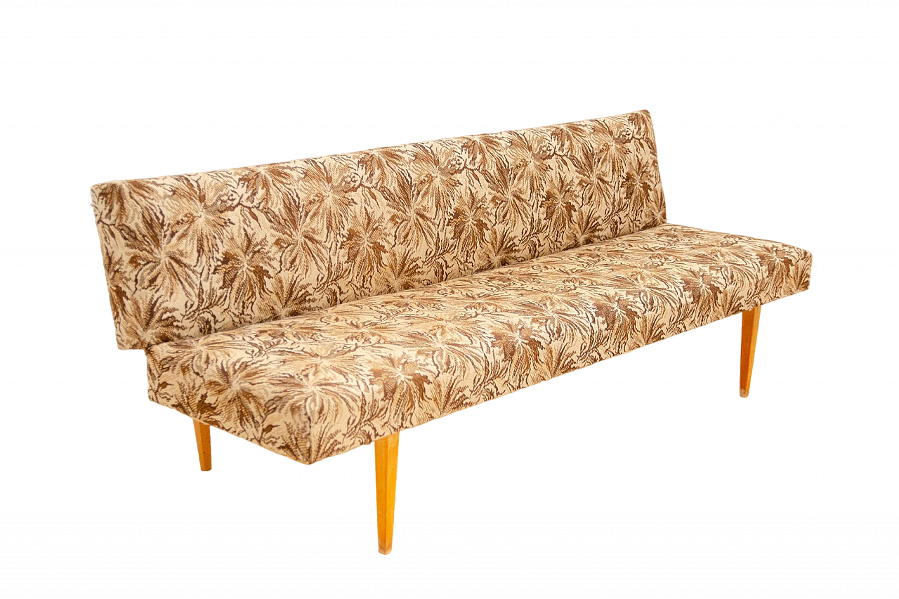 Beech and fabric sofa bed by Miroslav Navrátil, 1960s 19