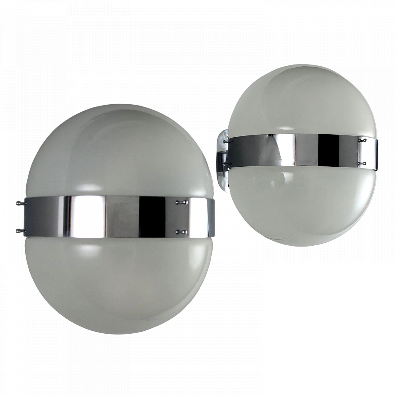 Pair of glass Clio wall light by S. Mazza for Artemide, 1970s 7