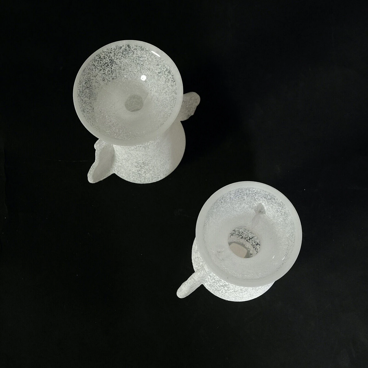 Coppia di vasi in vetro scavo di Rigattieri per Seguso, anni '70 7