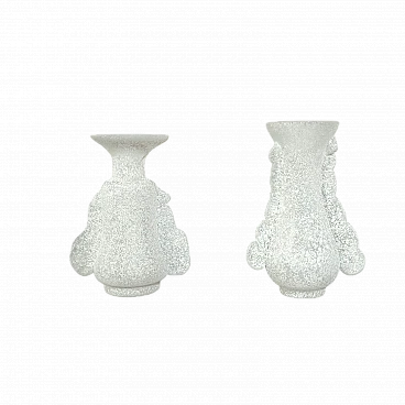 Pair of scavo glass vases by Rigattieri for Seguso, 1970s