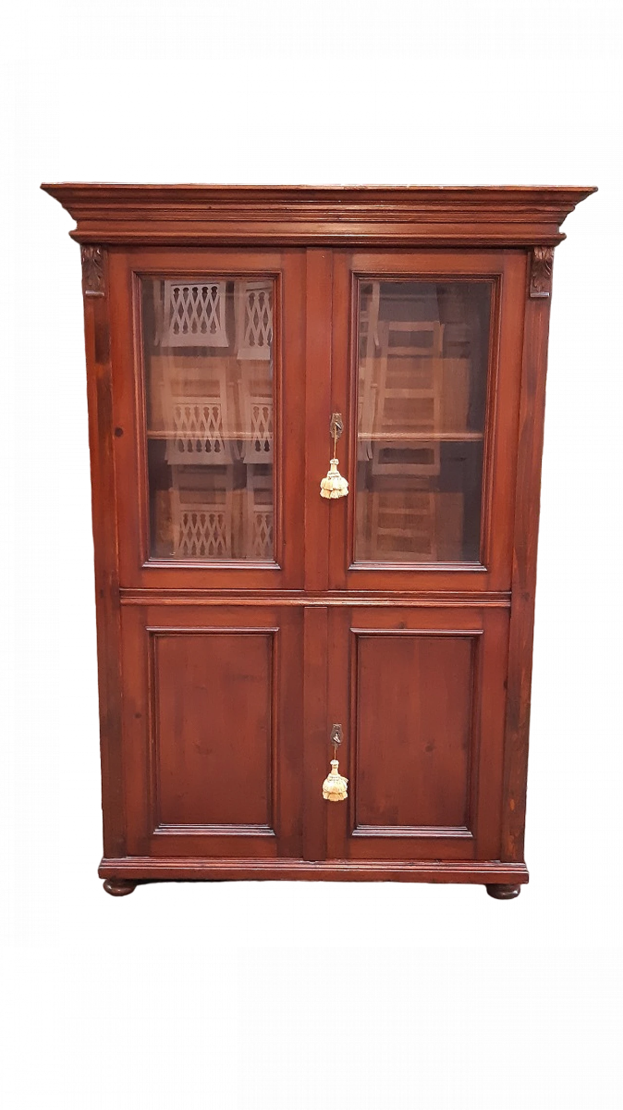 Romanian spruce sideboard with display case, 19th century 8