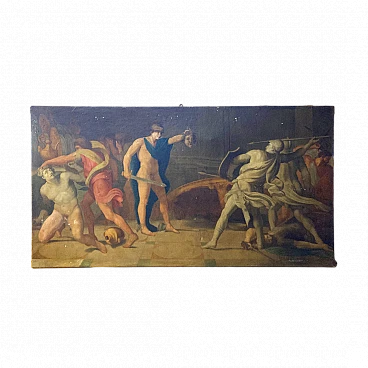 Perseo, dipinto a olio su tela, riproduzione da A. Carracci, '800