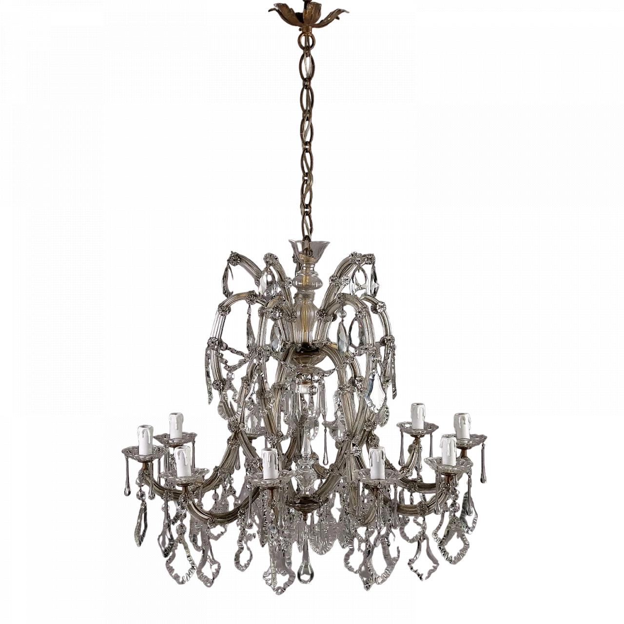 10-light chandelier with necklaces and glass pendants 11