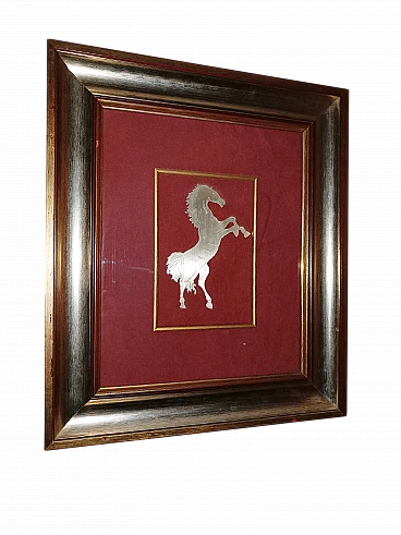 Silver rampant horse homage to Francesco Baracca