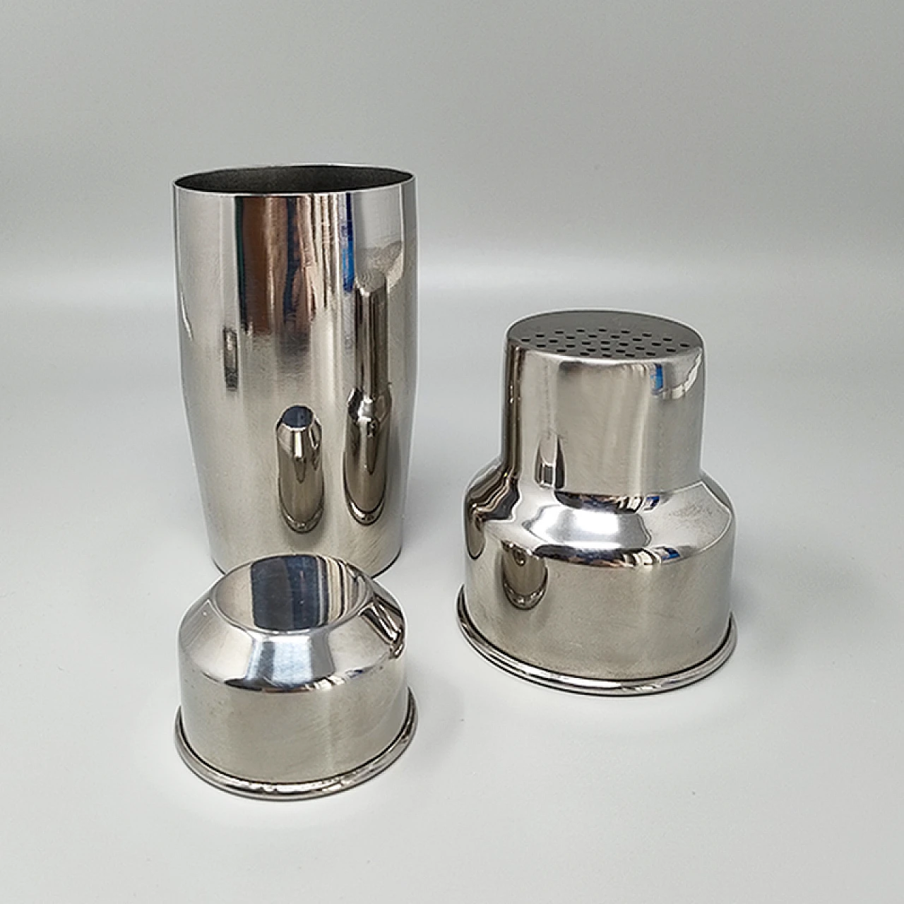 Steel & glass cocktail shaker and ice bucket by Pran, 1970s 6