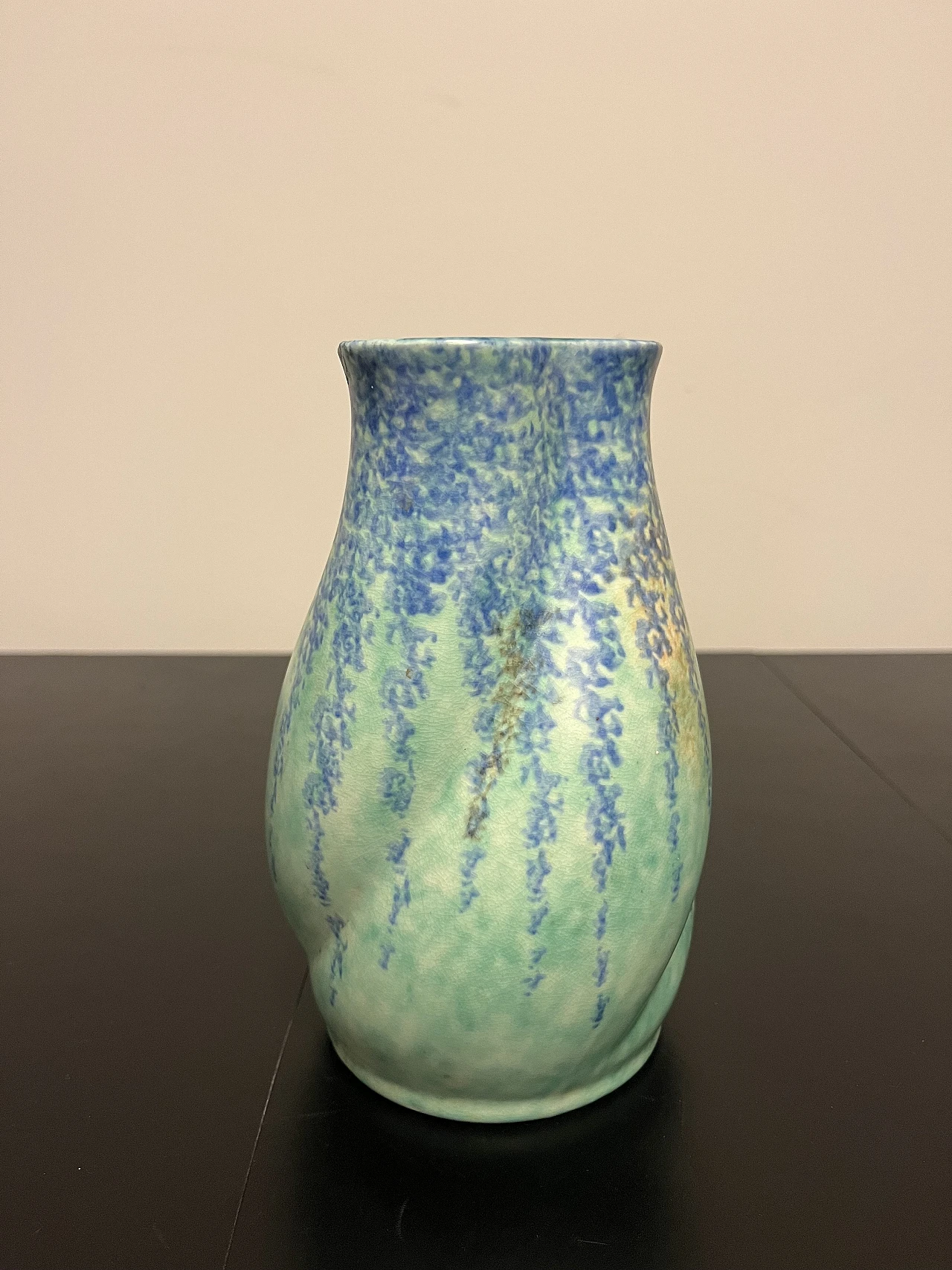 Vaso in ceramica verde e blu 1