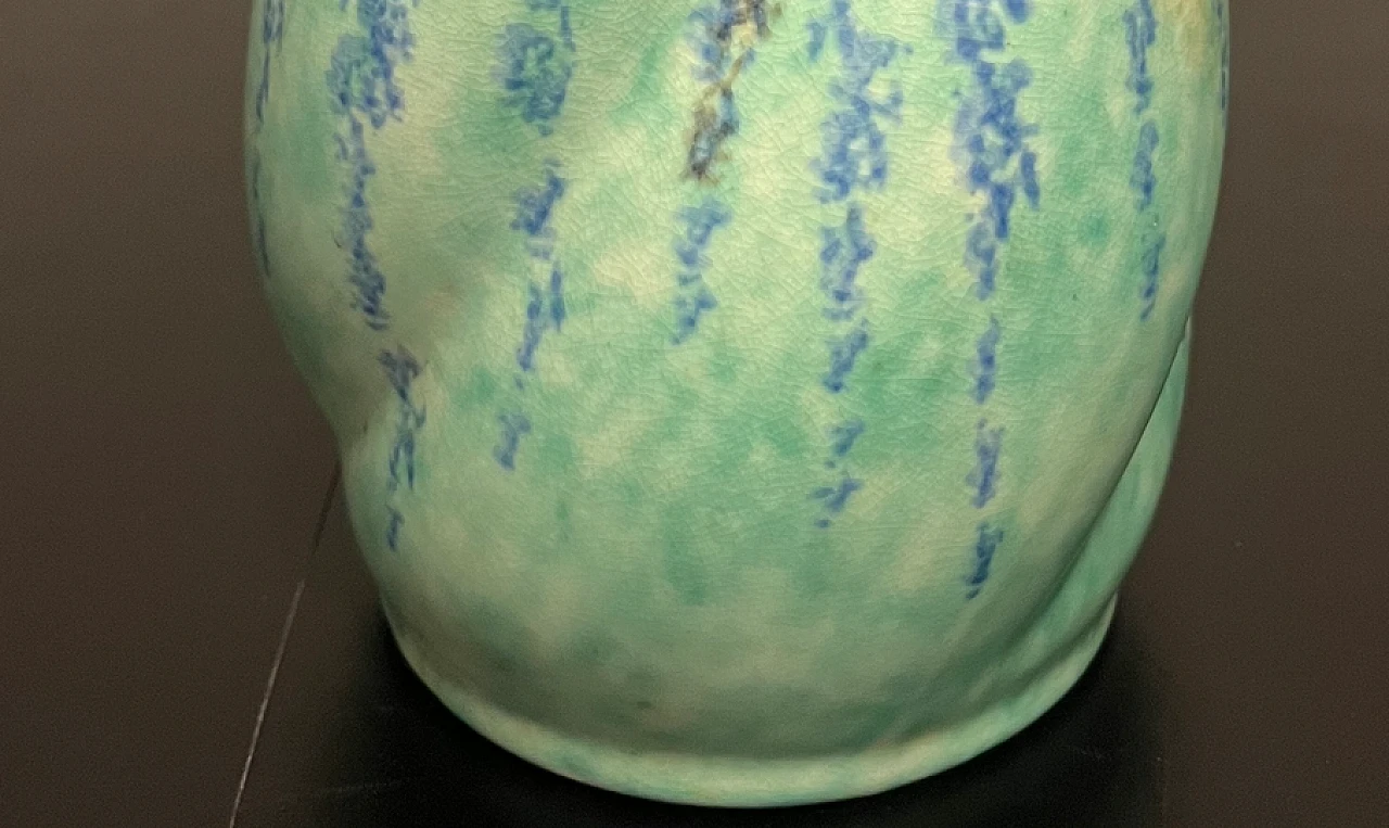 Vaso in ceramica verde e blu 2