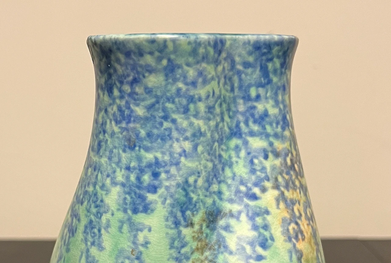 Vaso in ceramica verde e blu 3