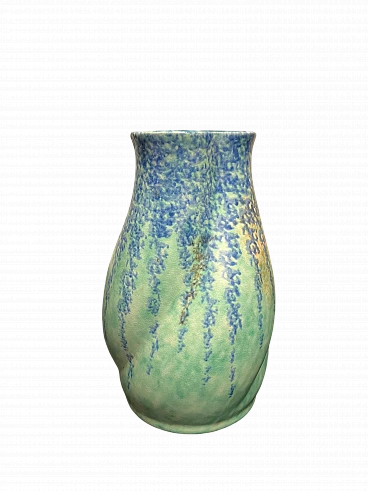 Vaso in ceramica verde e blu