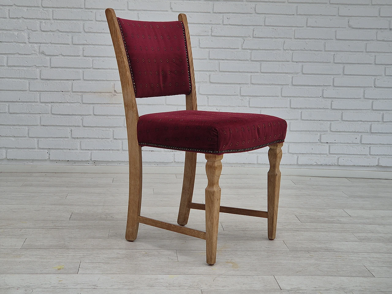 6 Danish oak dining chairs, 1970s 4
