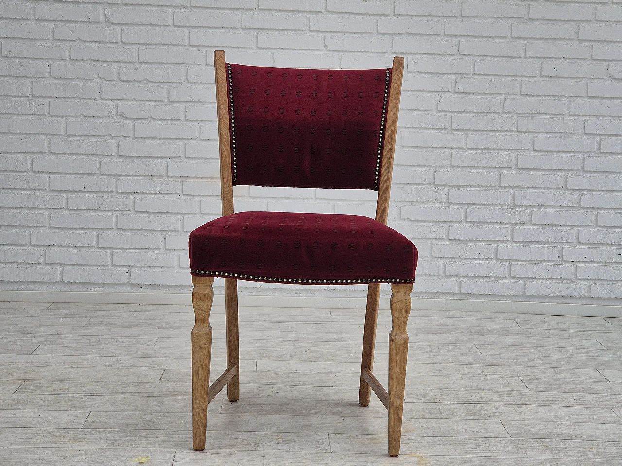 6 Danish oak dining chairs, 1970s 8