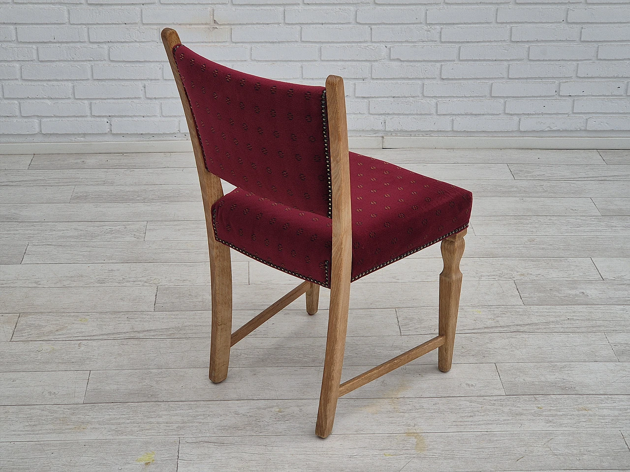6 Danish oak dining chairs, 1970s 12