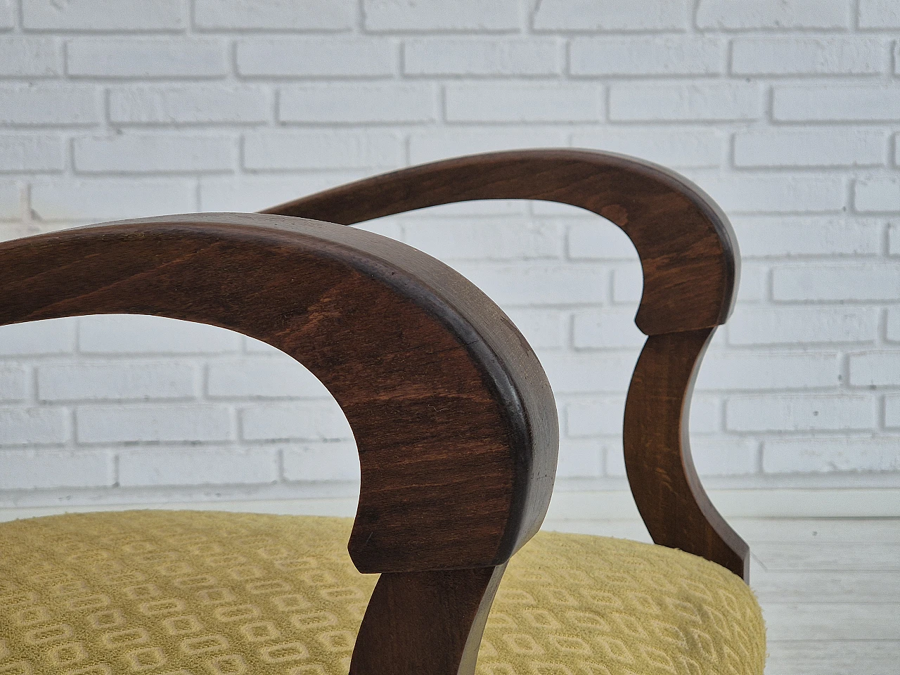 Danish fabric and beech armchair, 1950s 2