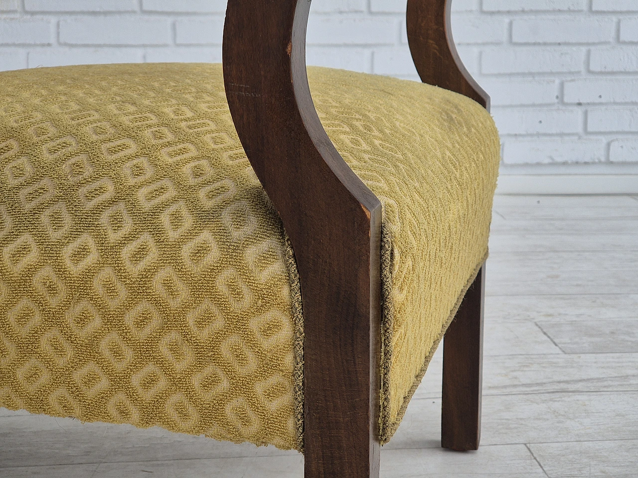 Danish fabric and beech armchair, 1950s 3