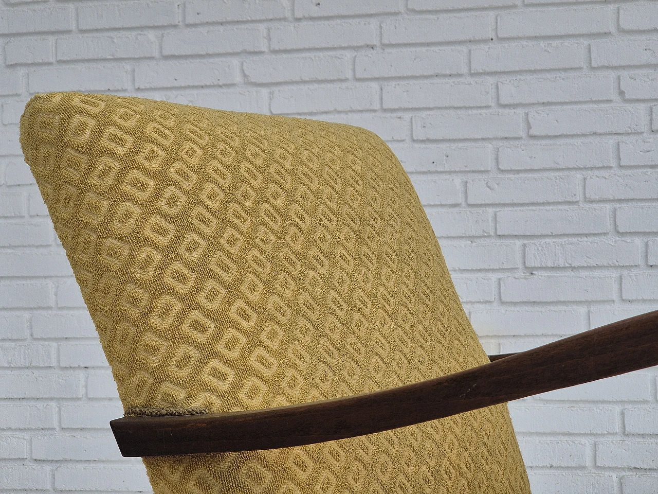 Danish fabric and beech armchair, 1950s 4