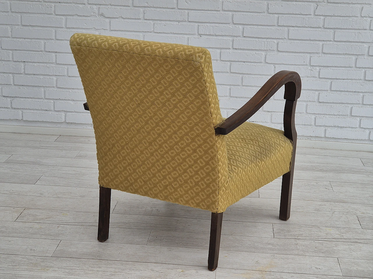 Danish fabric and beech armchair, 1950s 9