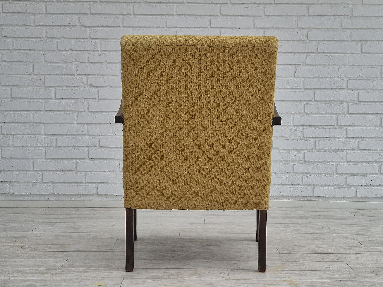 Danish fabric and beech armchair, 1950s 12