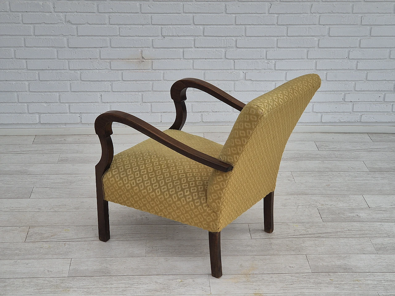 Danish fabric and beech armchair, 1950s 13