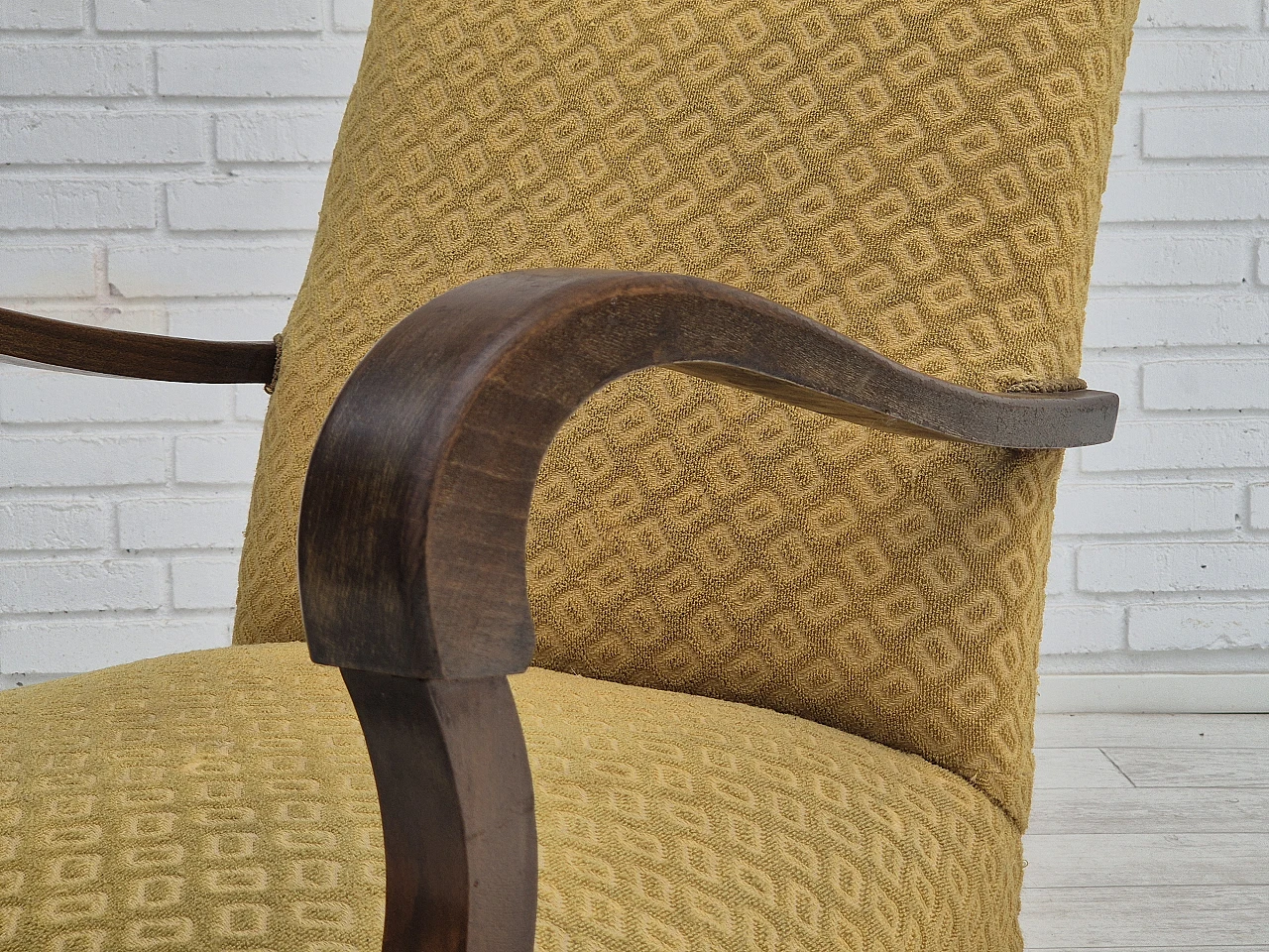 Danish fabric and beech armchair, 1950s 14