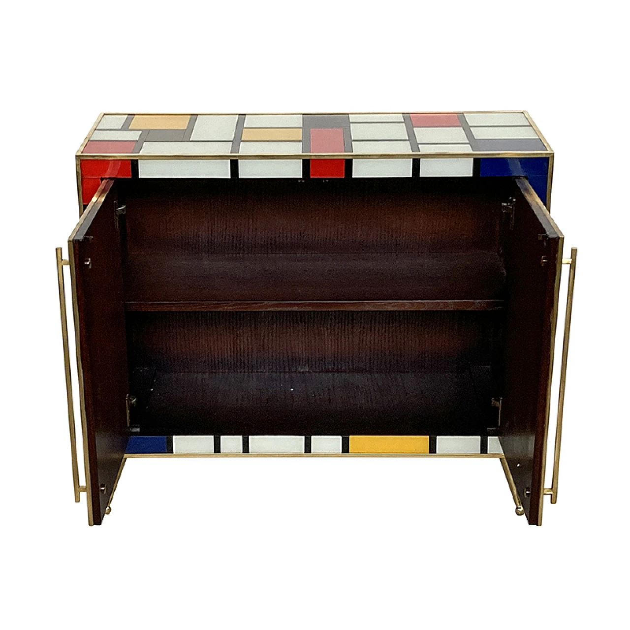 Two-door sideboard in multicoloured Murano glass, 1980s 6