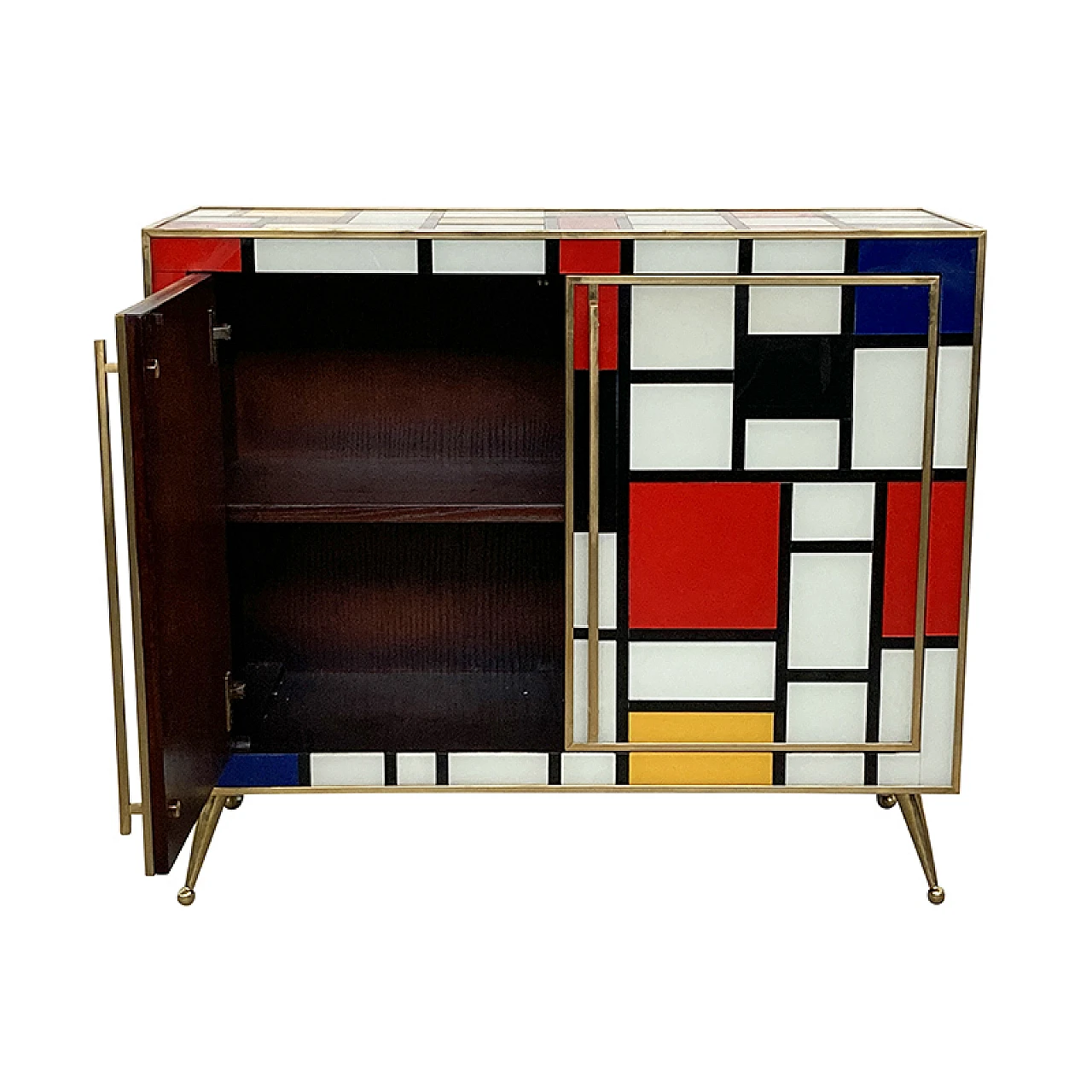 Two-door sideboard in multicoloured Murano glass, 1980s 7
