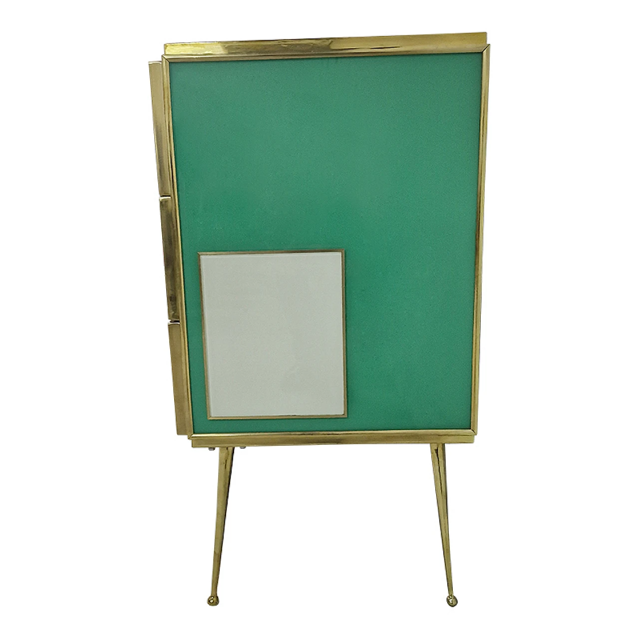 Three-drawer dresser in green glass and cowhide, 1990s 3