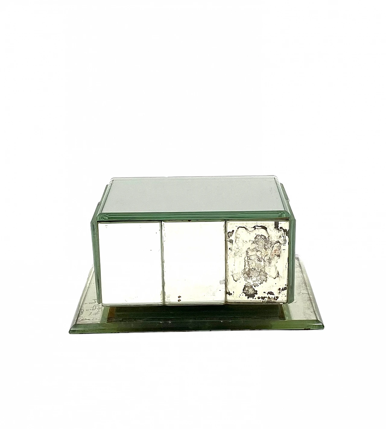 Cedar wood and mirrored cigarette box, 1940s 17
