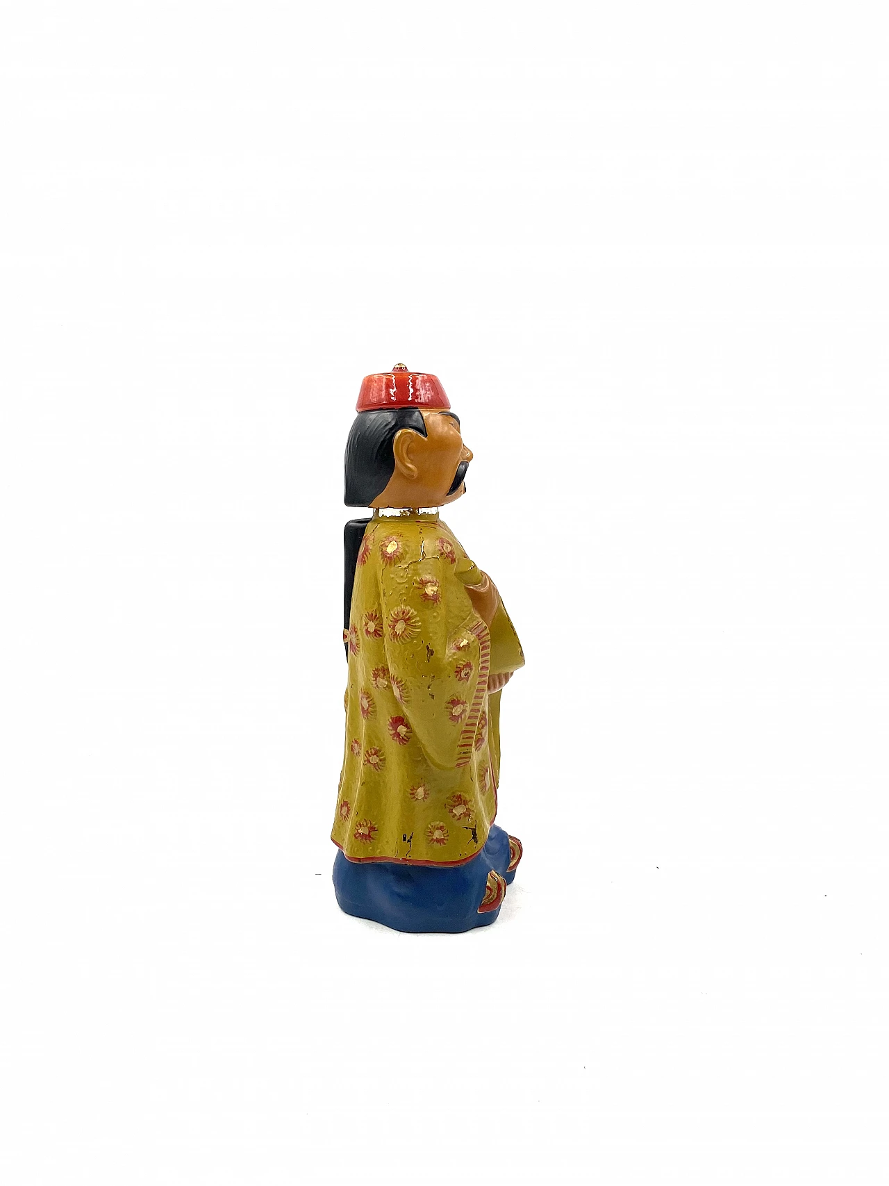 Painted and man shaped glass bottle by Viarengo, 1950s 13